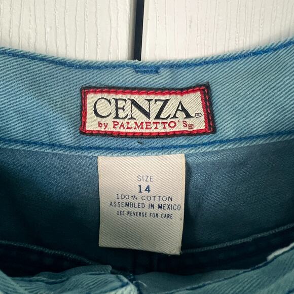 Vintage 90s Y2K Cenza by Palmettos blue cotton shorts Modern Medium 10 Womens - Picture 2 of 6